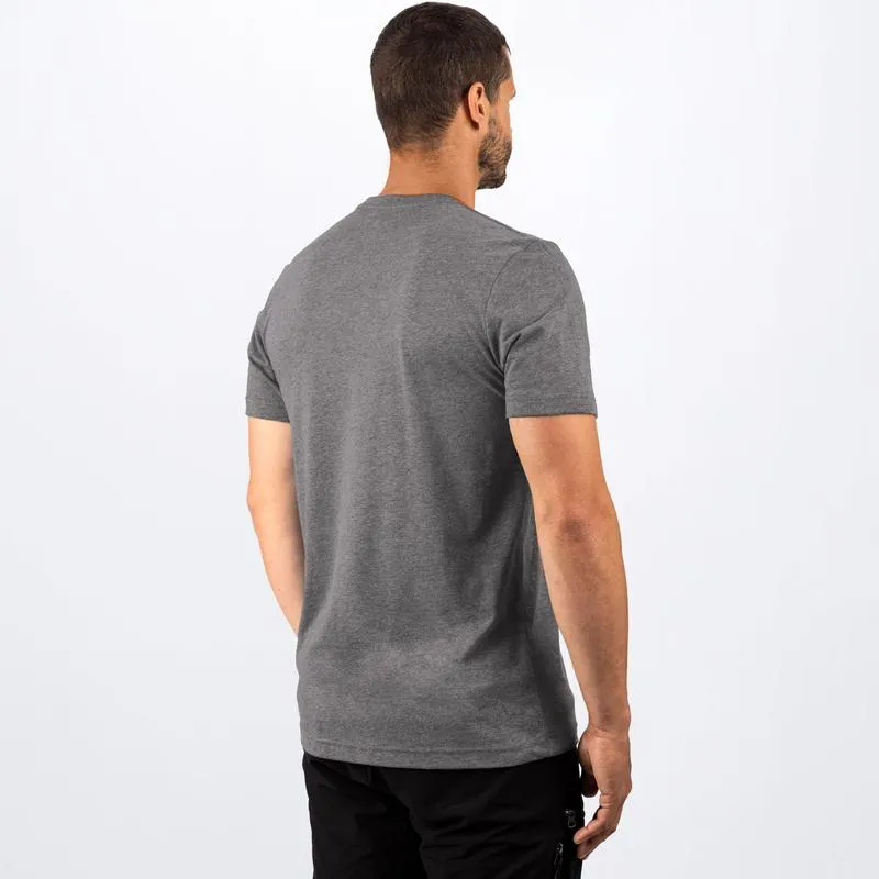 FXR Men's Race Div Premium Tee Grey Heather/Lava