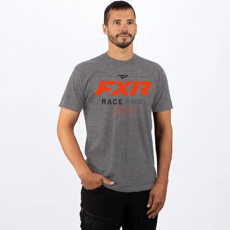 FXR Men's Race Div Premium Tee Grey Heather/Lava