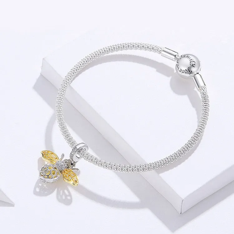 Golden Bee 925 Sterling Silver Charm Bracelet