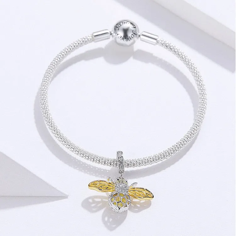 Golden Bee 925 Sterling Silver Charm Bracelet