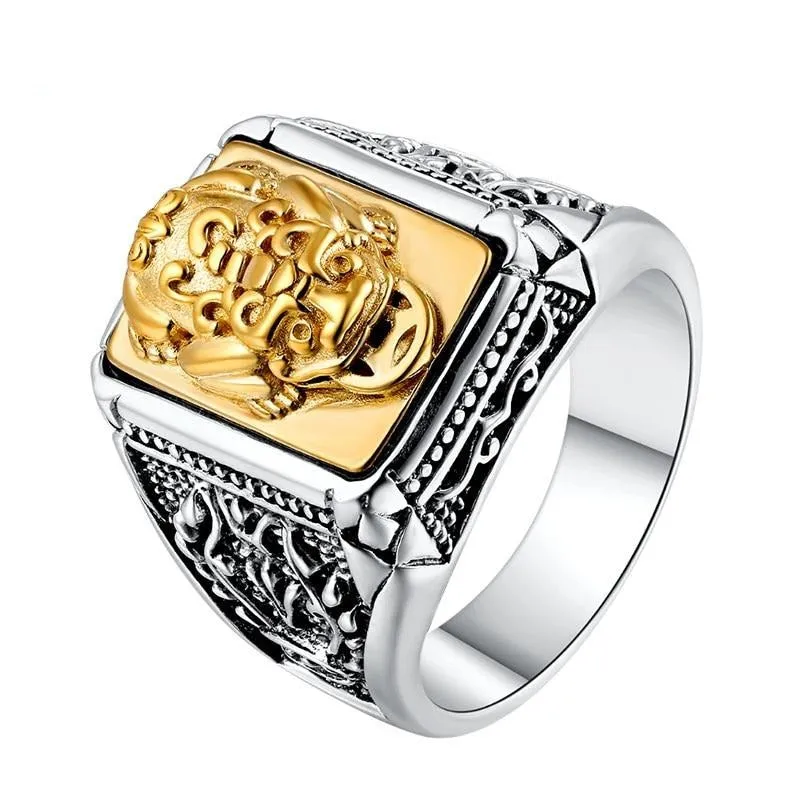 Golden Brave Troops 925 Sterling Silver Trendy Ring