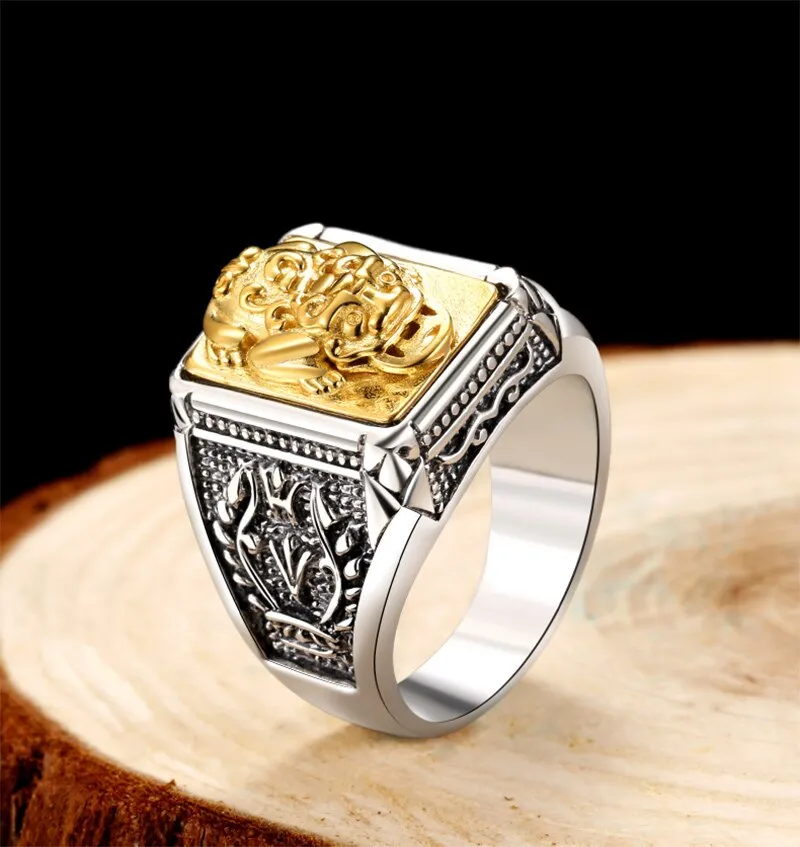 Golden Brave Troops 925 Sterling Silver Trendy Ring