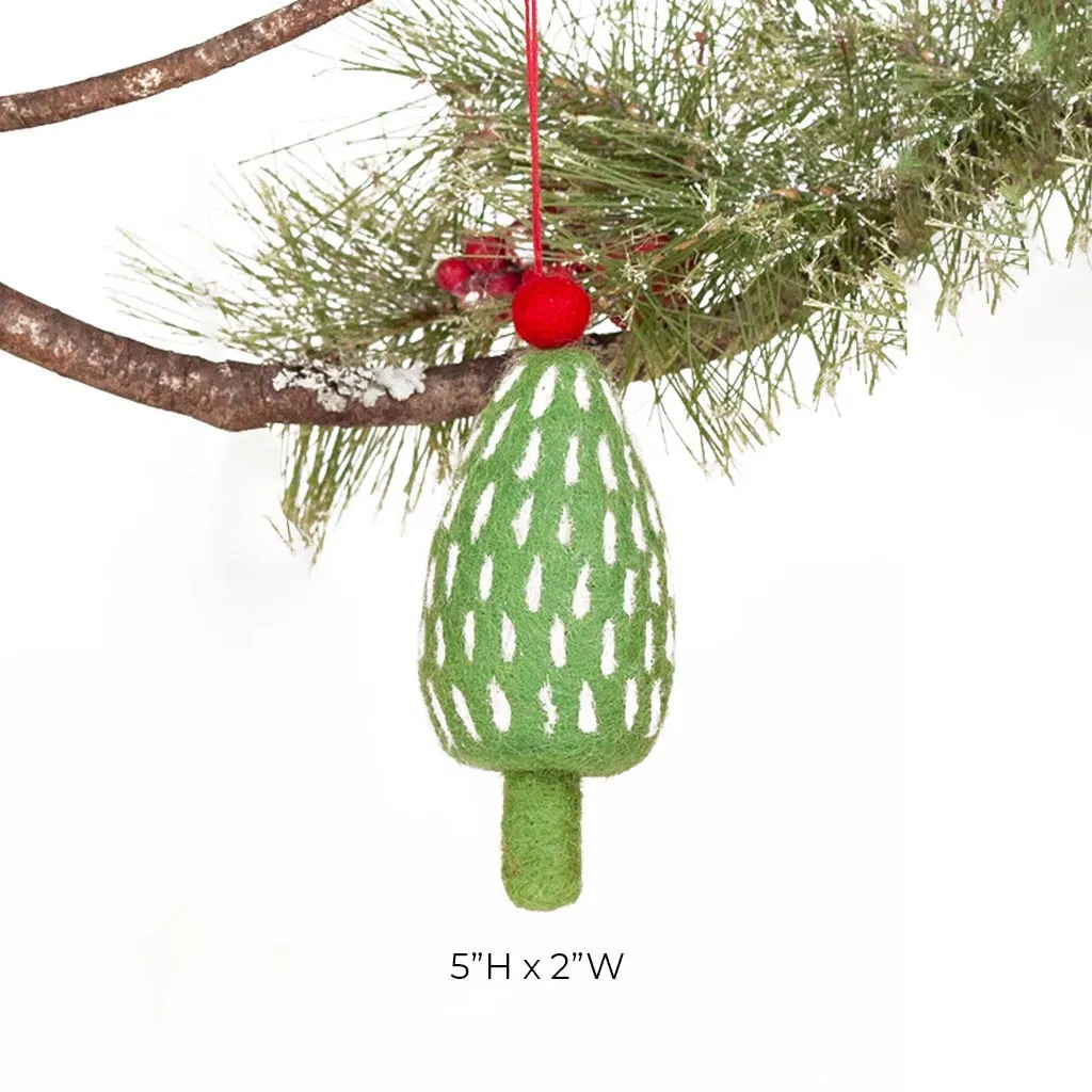 Green Holiday Tree Felt Ornament