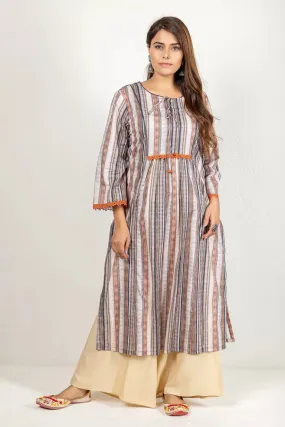 Grey Digital Print Kurta