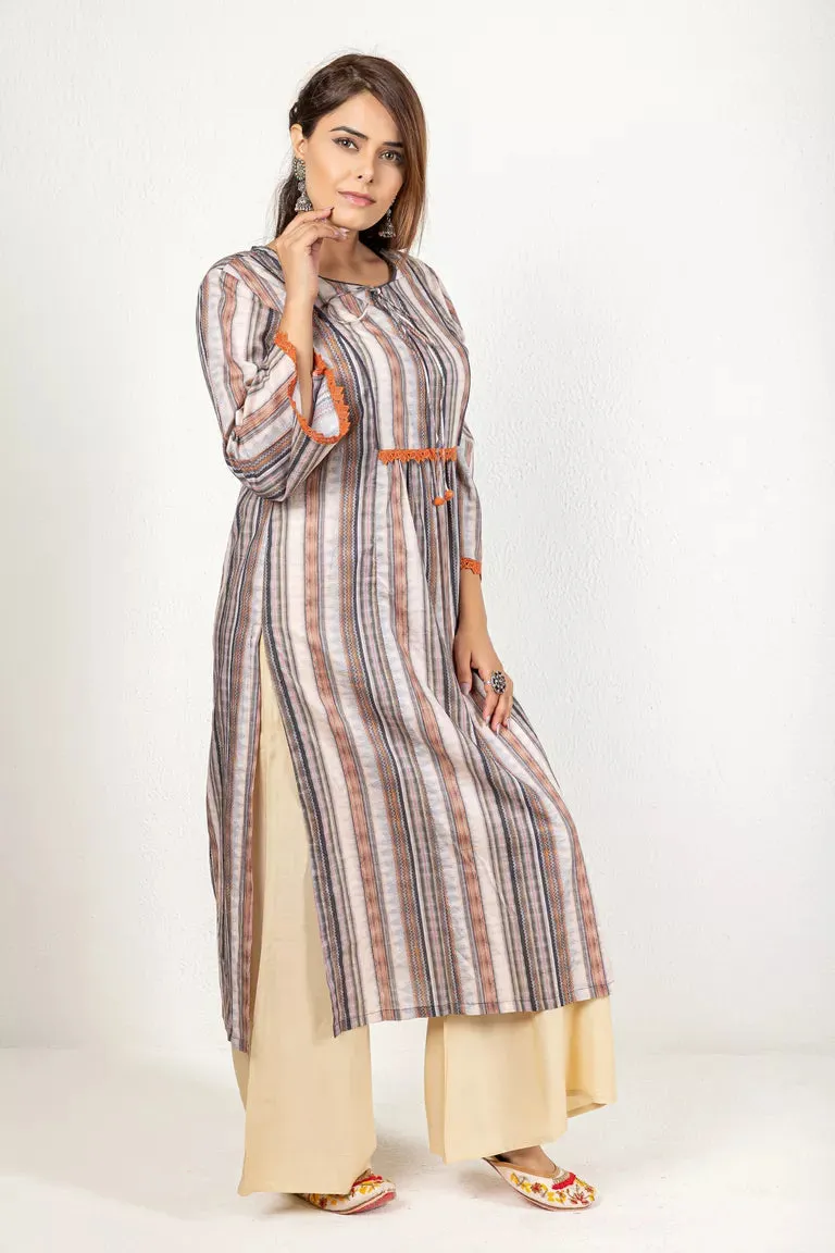 Grey Digital Print Kurta