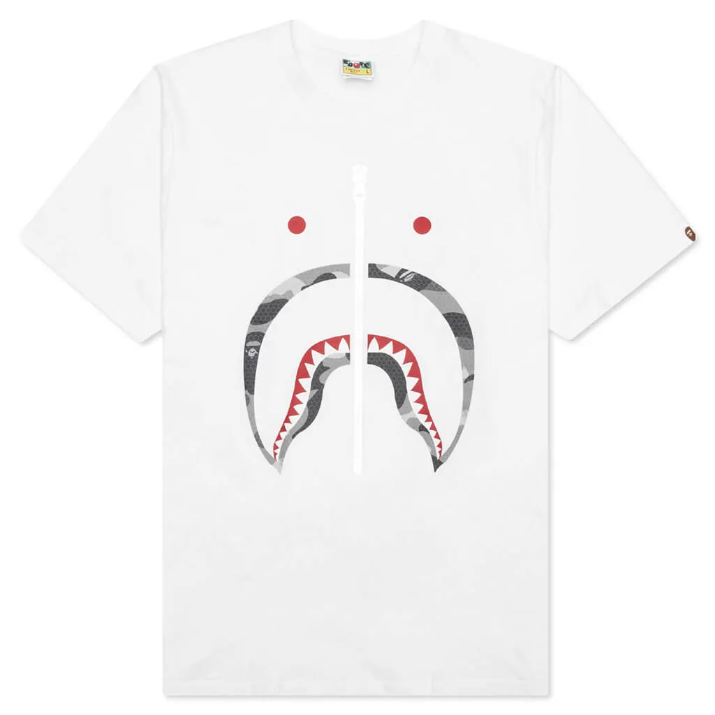 Honeycomb Camo Shark Tee - White