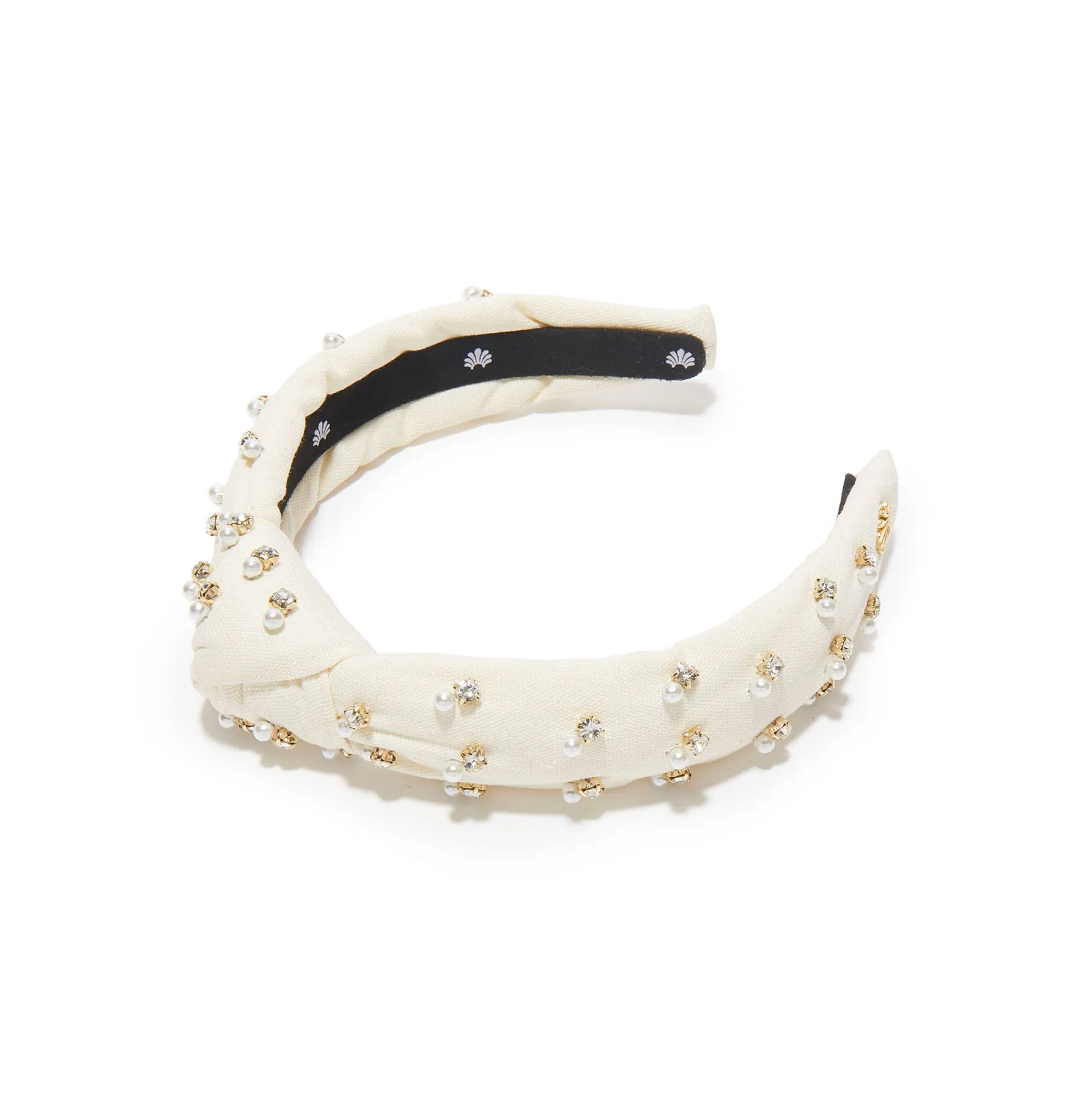 IVORY CRYSTAL EMBELLISHED KIDS KNOTTED HEADBAND