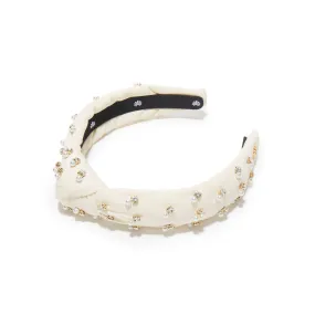 IVORY CRYSTAL EMBELLISHED KIDS KNOTTED HEADBAND