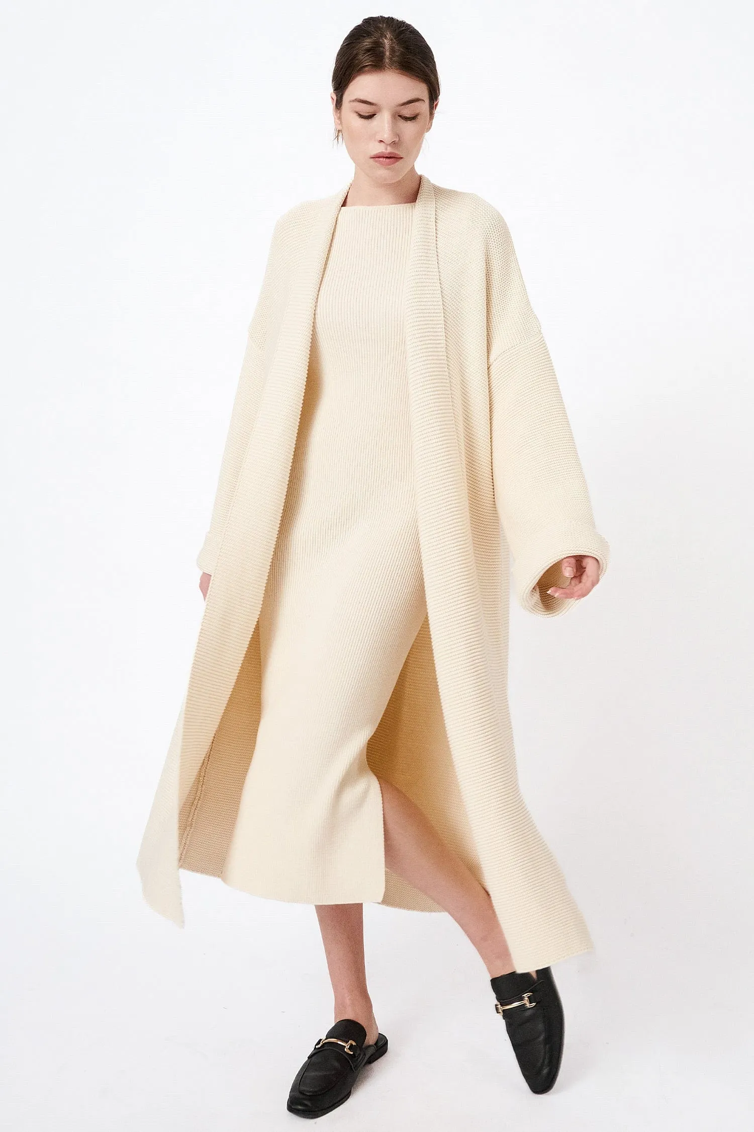 Knitted Organic Cotton Cardigan Coat | Multiple Colours