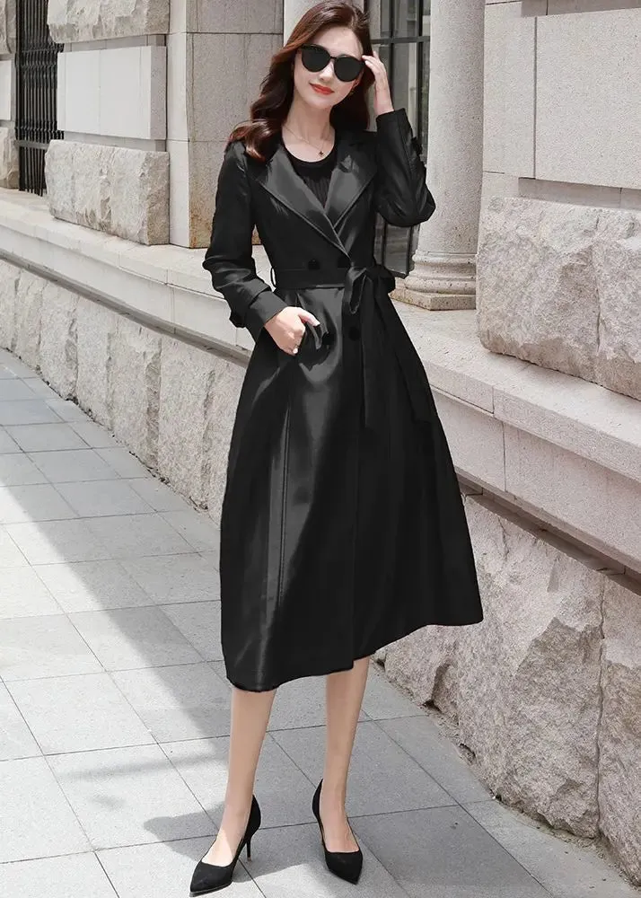 Lane Double Breasted Fit & Flare Trench Coat