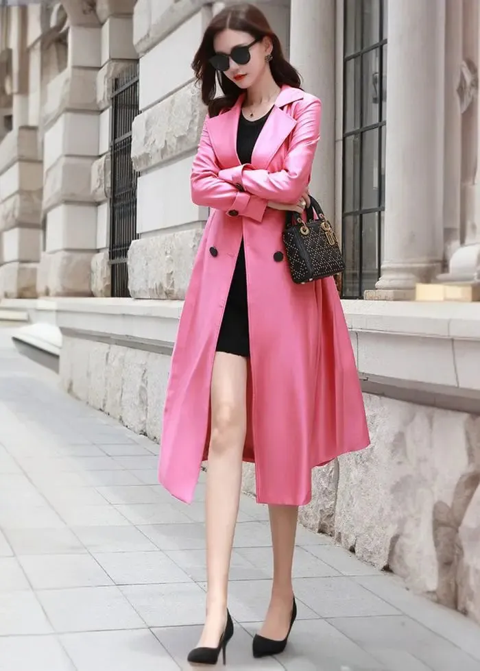 Lane Double Breasted Fit & Flare Trench Coat