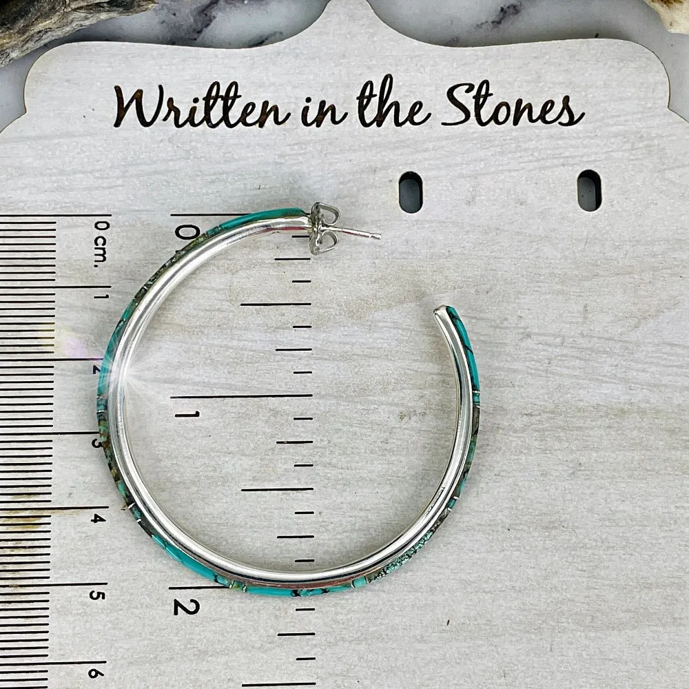 LARGE {Blue Moon turquoise} Hoops