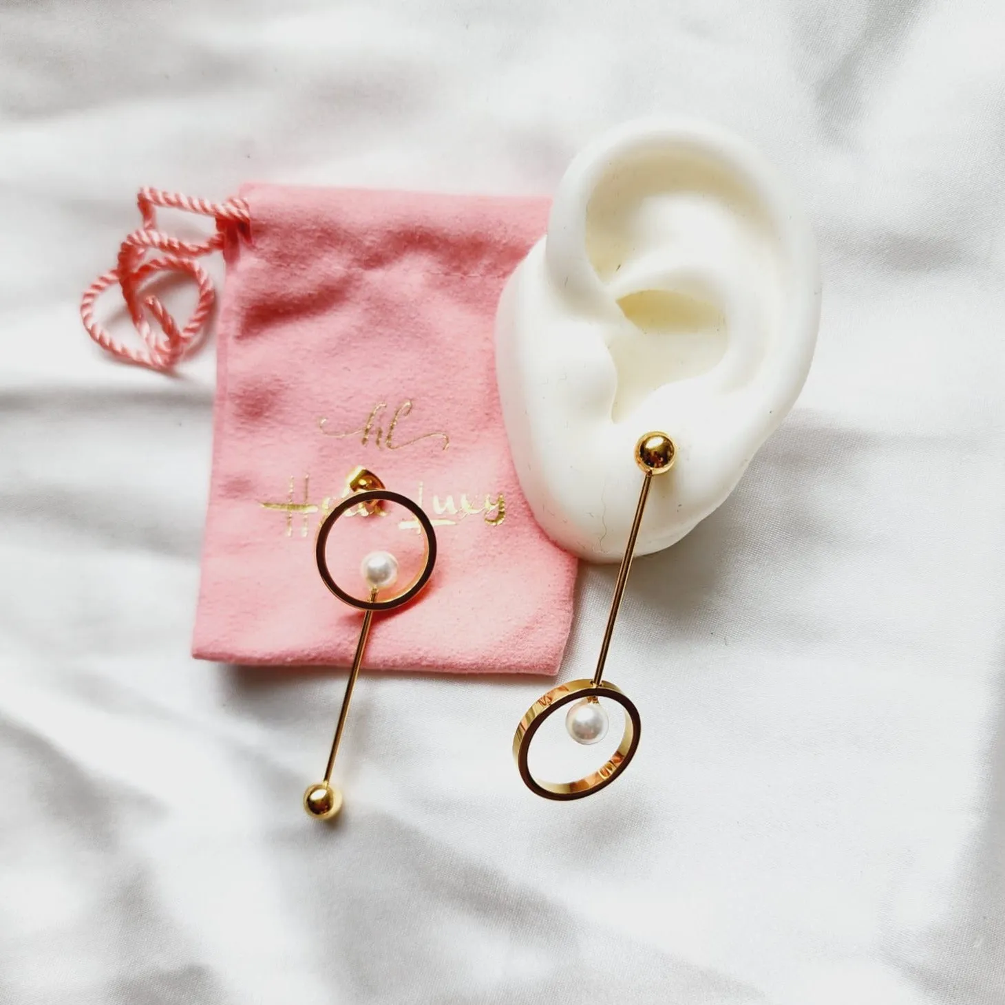 Linnea Pearl Asymmetrical Earrings