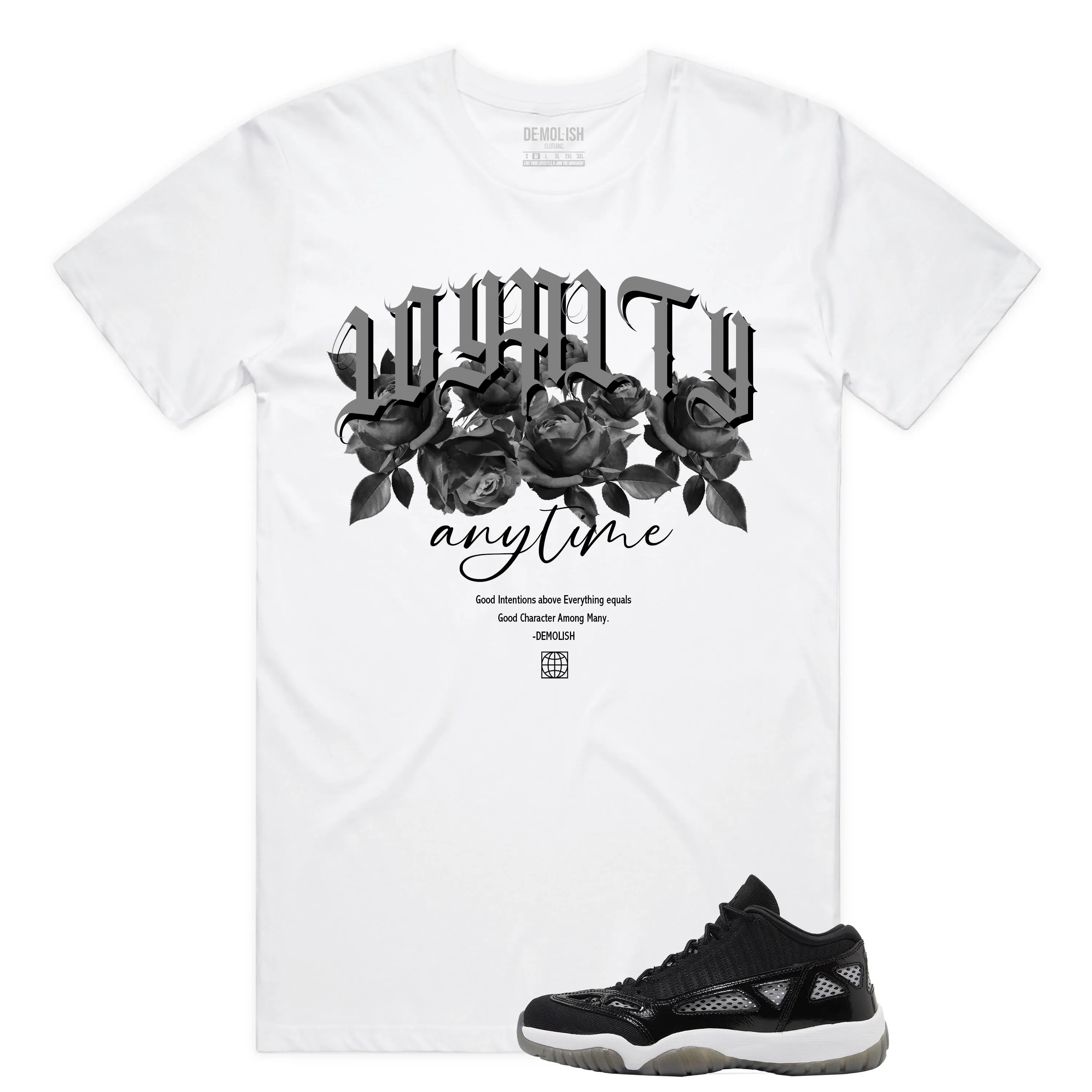 Loyalty Rose Tee (Wte/Blk/Grey)