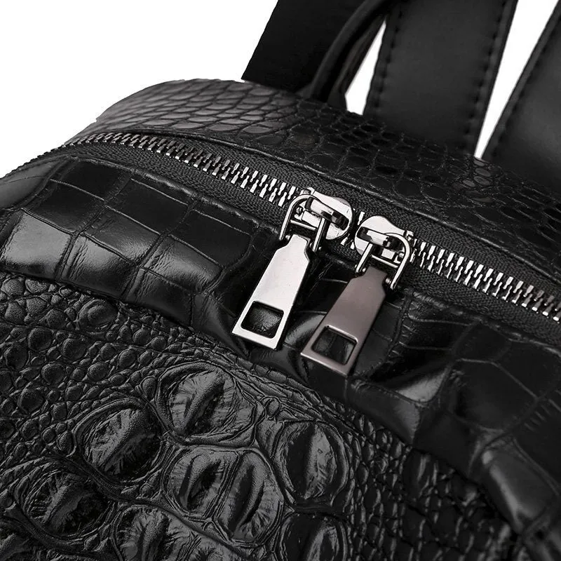 Luxury Crocodile Pattern PU Leather Backpack