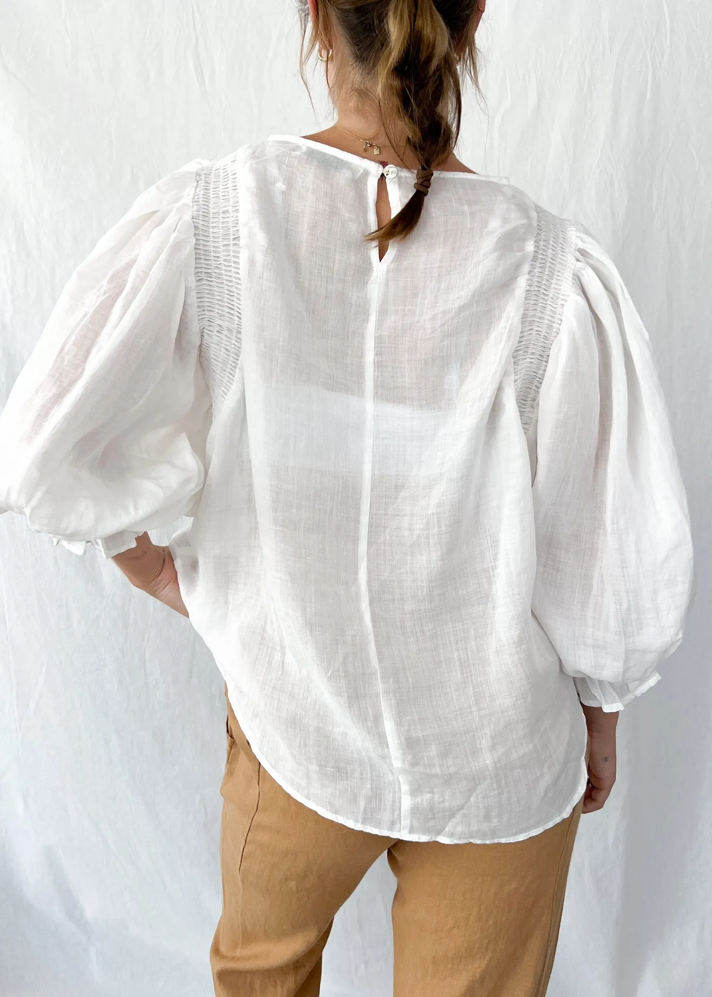 Marissa Linen Top - White