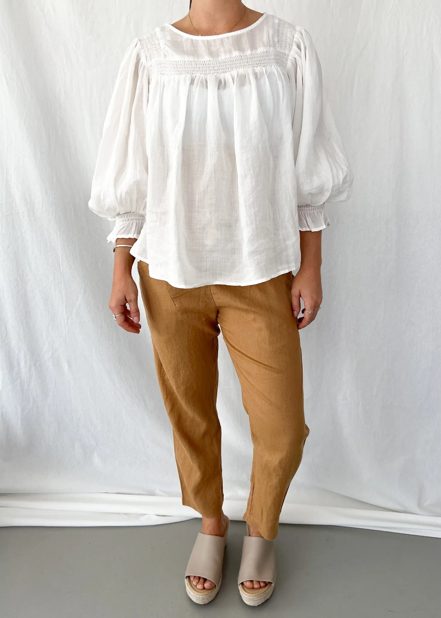 Marissa Linen Top - White