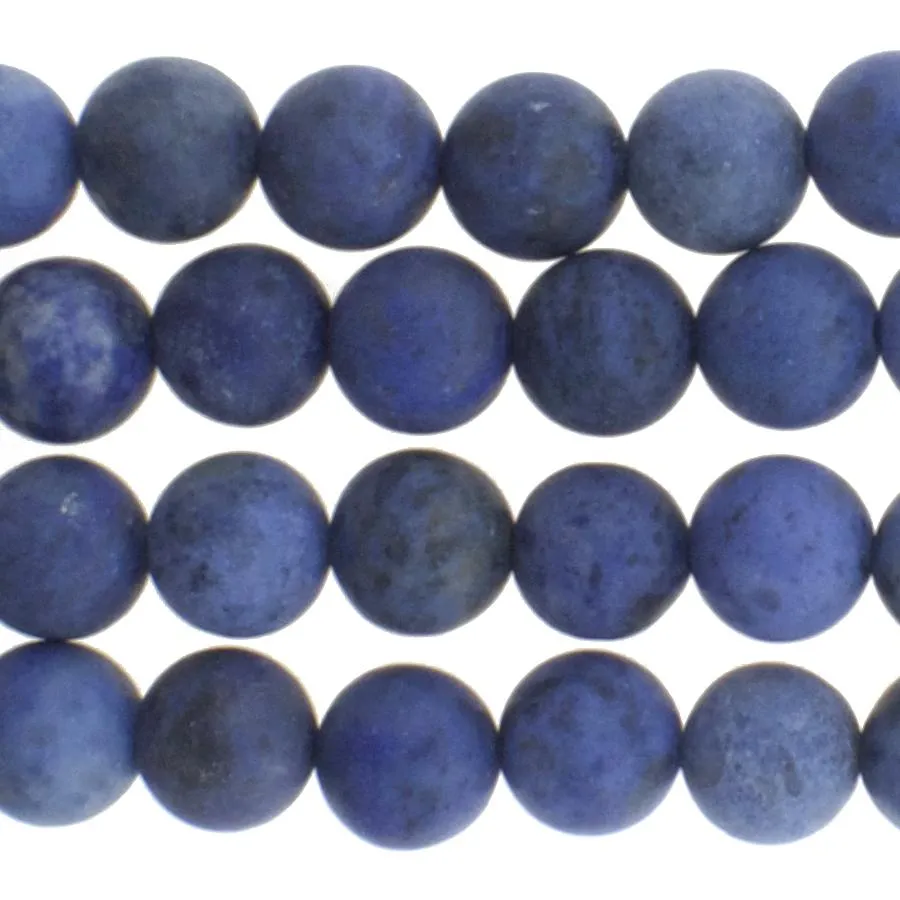 MATTE Sunset Dumortierite 8mm Round - 15-16 Inch