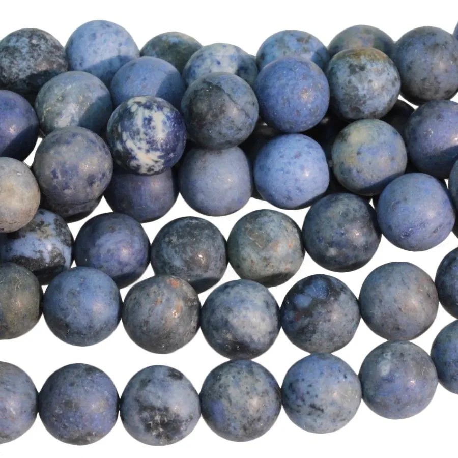 MATTE Sunset Dumortierite 8mm Round - 15-16 Inch