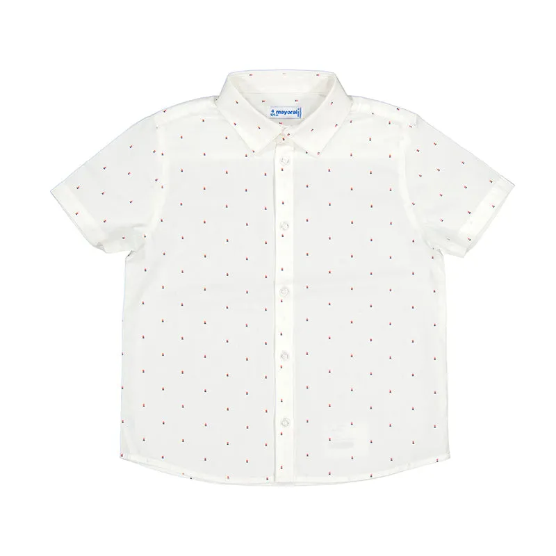 Mayoral Mini Short Sleeve Micro Dot Dress Shirt_ 3116-62