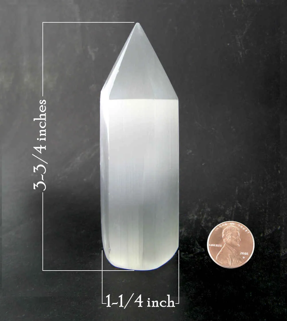 Moroccan White Selenite Generator Crystal 3-3/4 inch