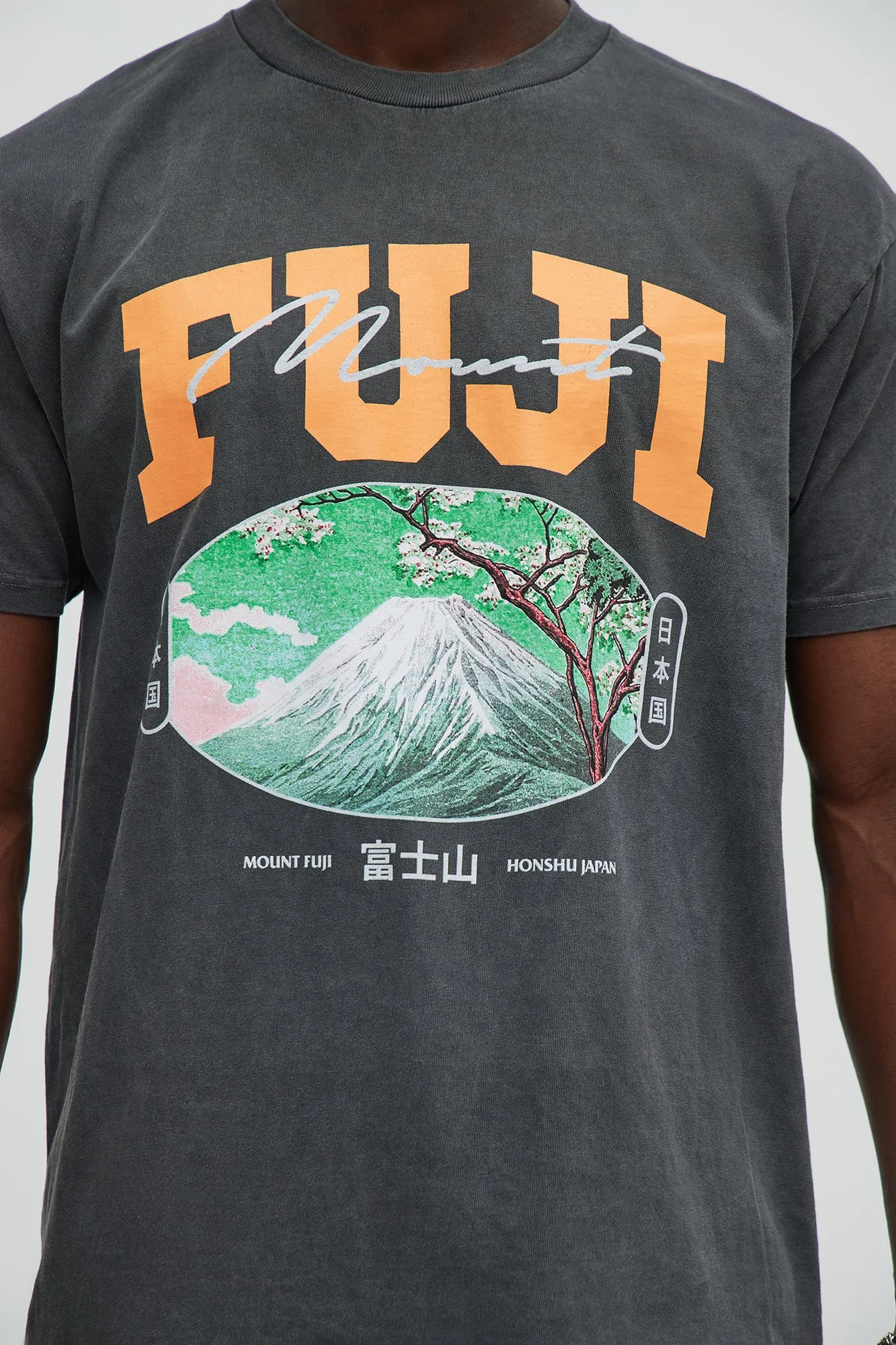 Mount Fuji Vintage Short Sleeve Tee - Black