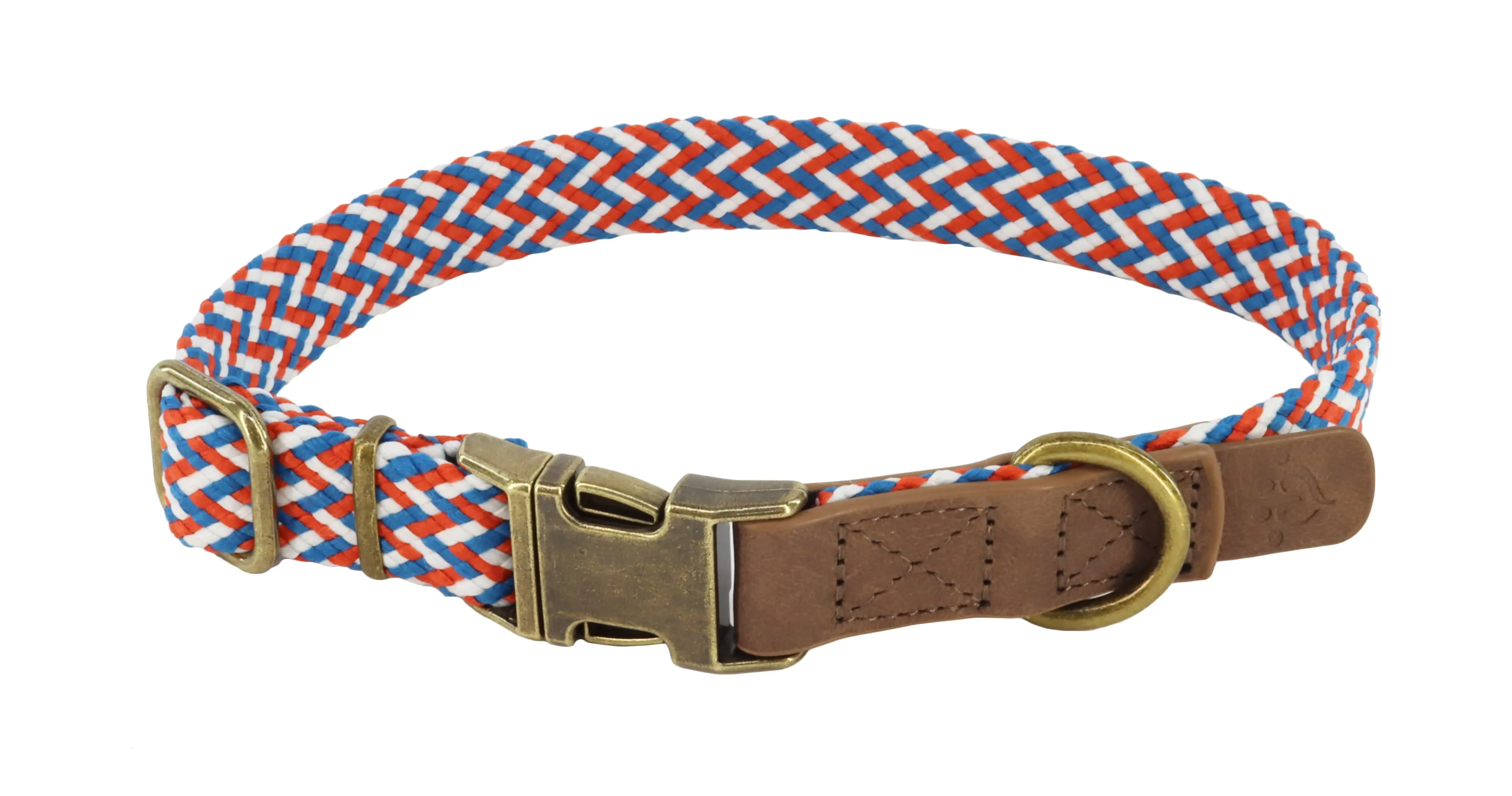 MuttNation Fueled by Miranda Lambert Woven Dog Collar Rust Weave 3/4 X 12-18