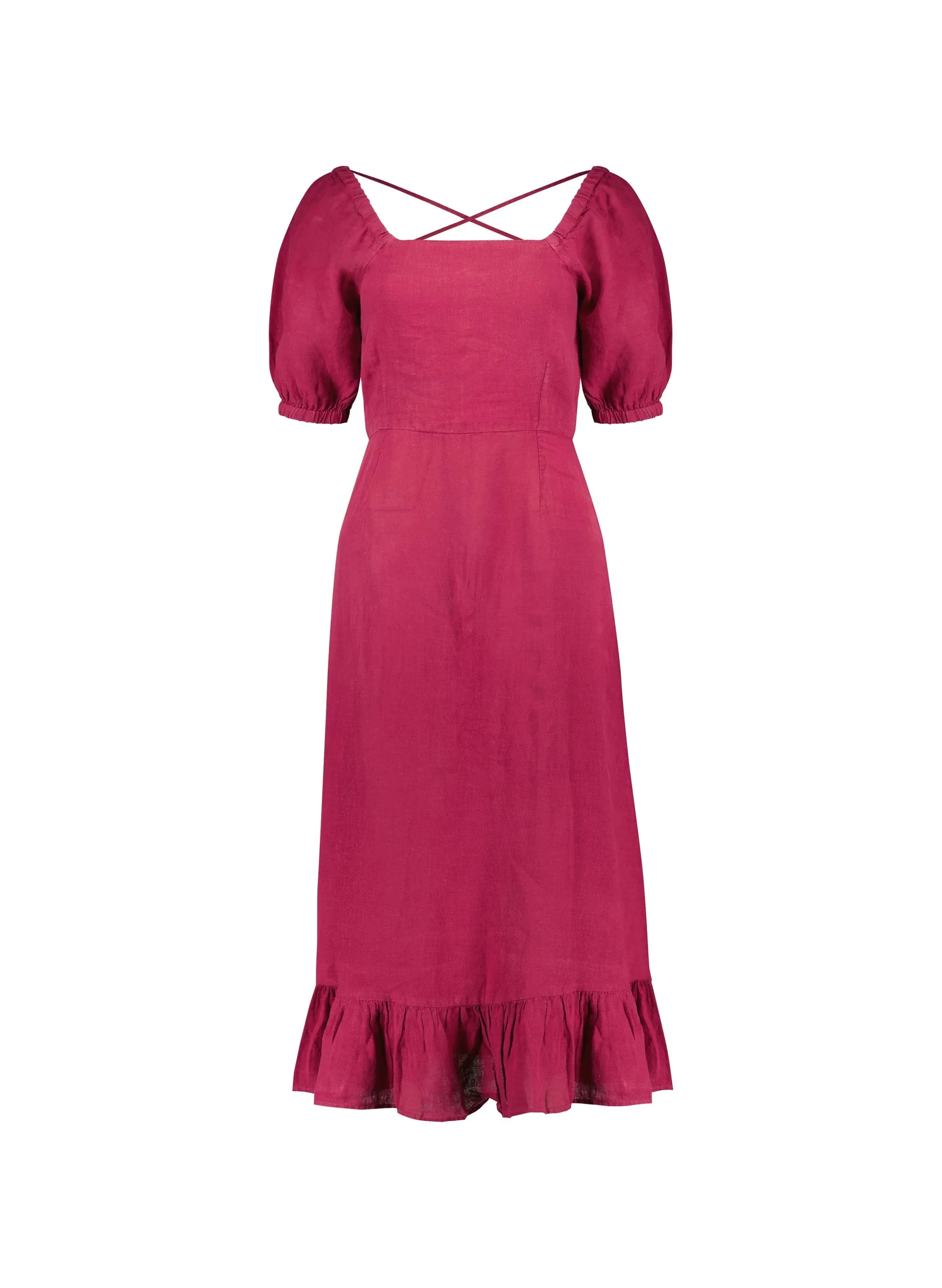 Nancy Linen Dress | Raspberry