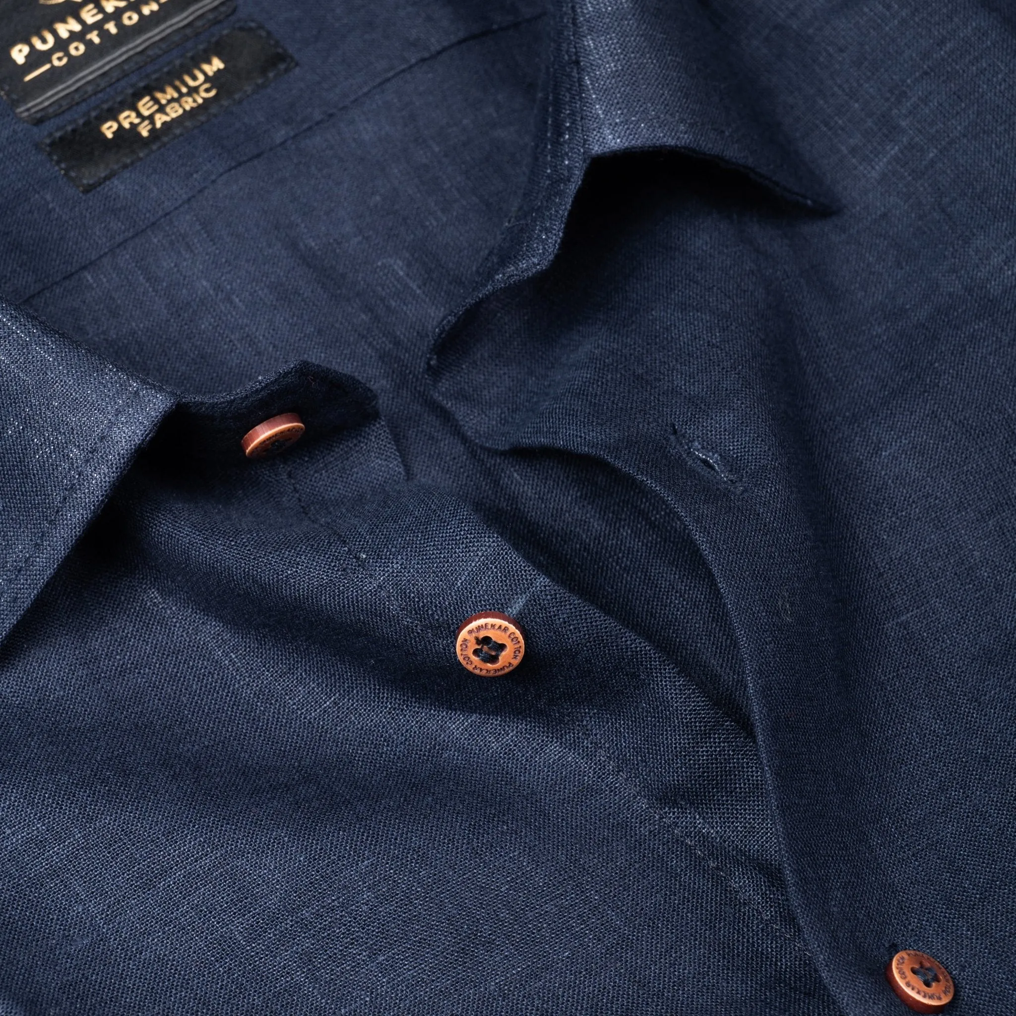 Navy Blue Color Prime Linen Shirt For Men