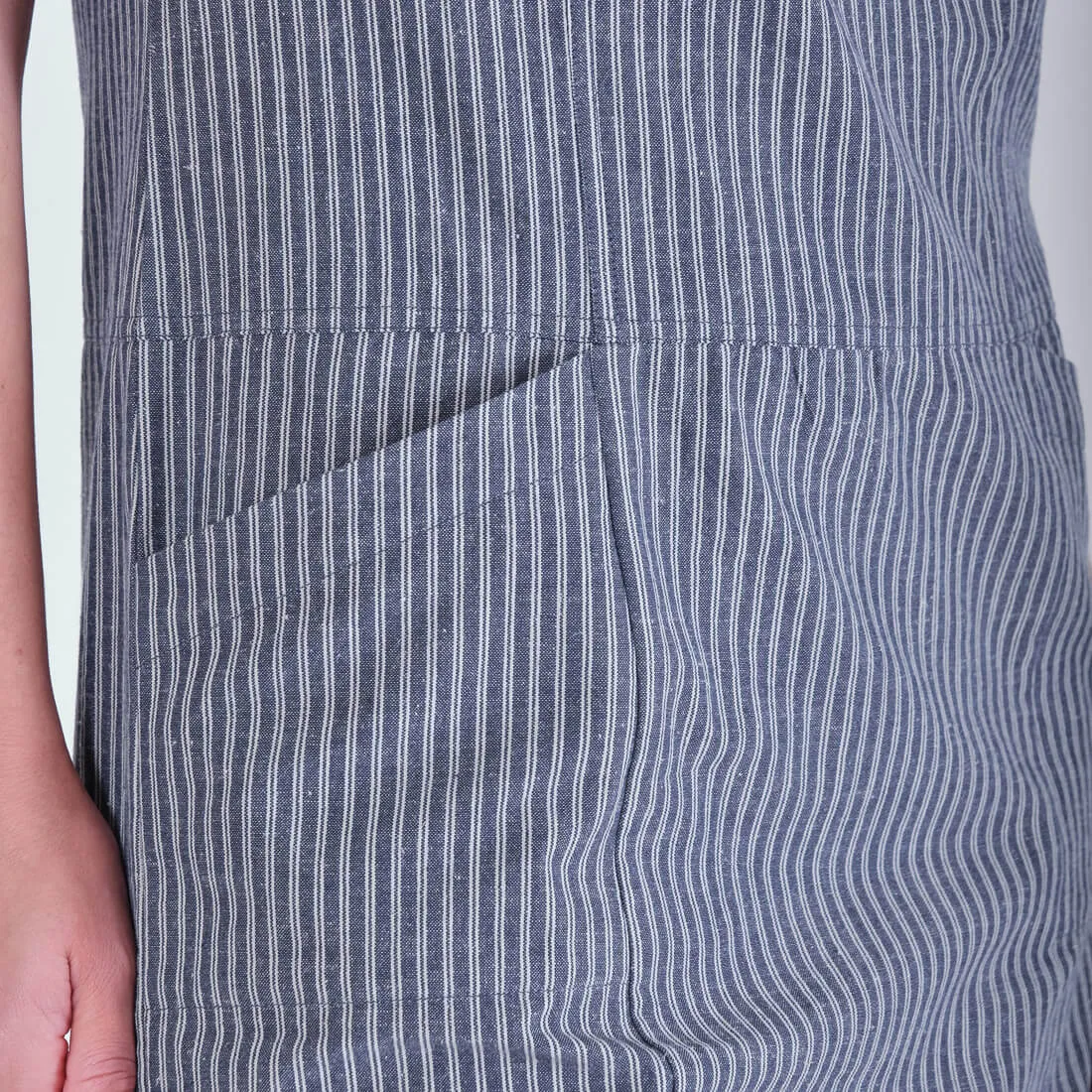 Nina Cotton & Linen Pinafore Dress | Stripe