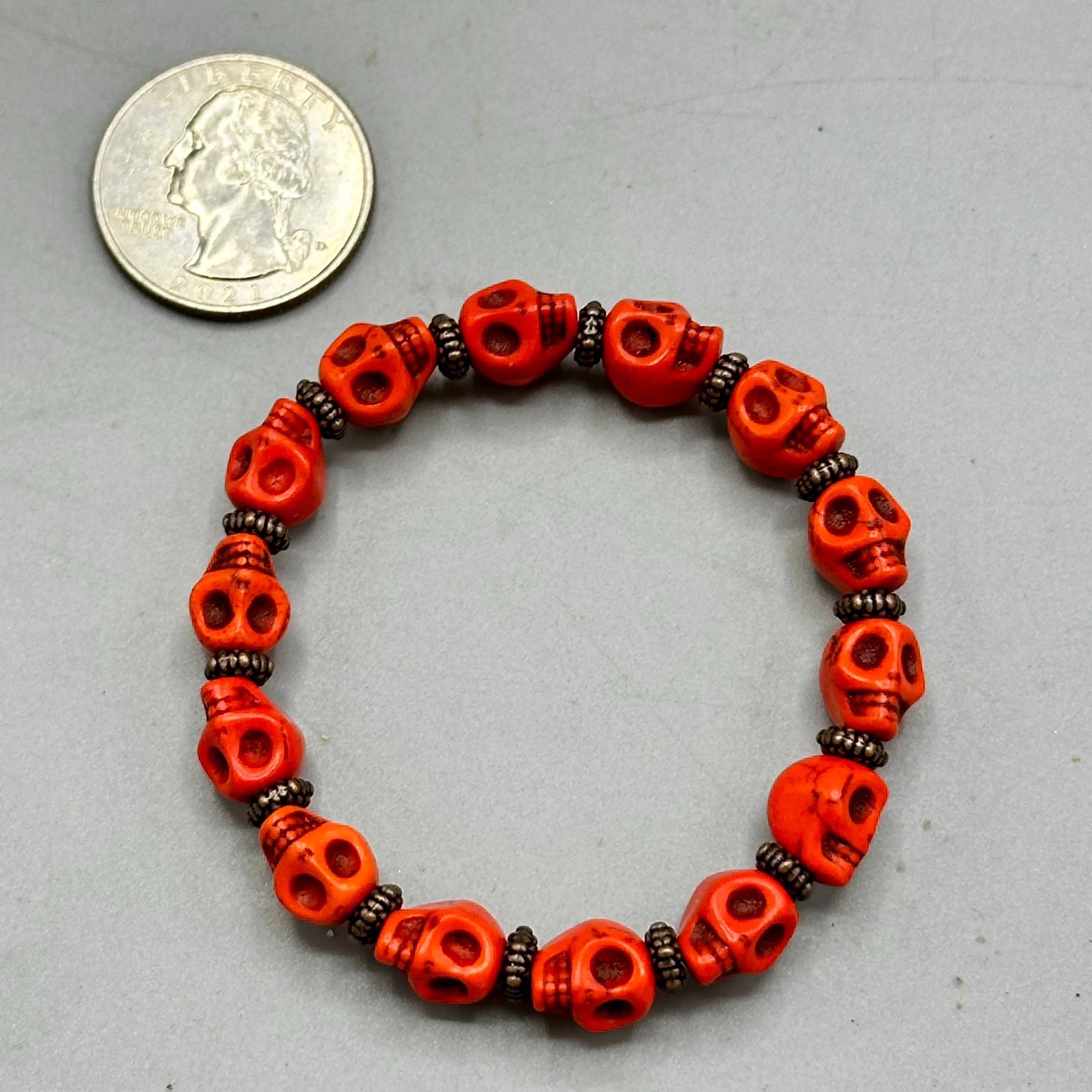 Orange Skulls  Bracelet