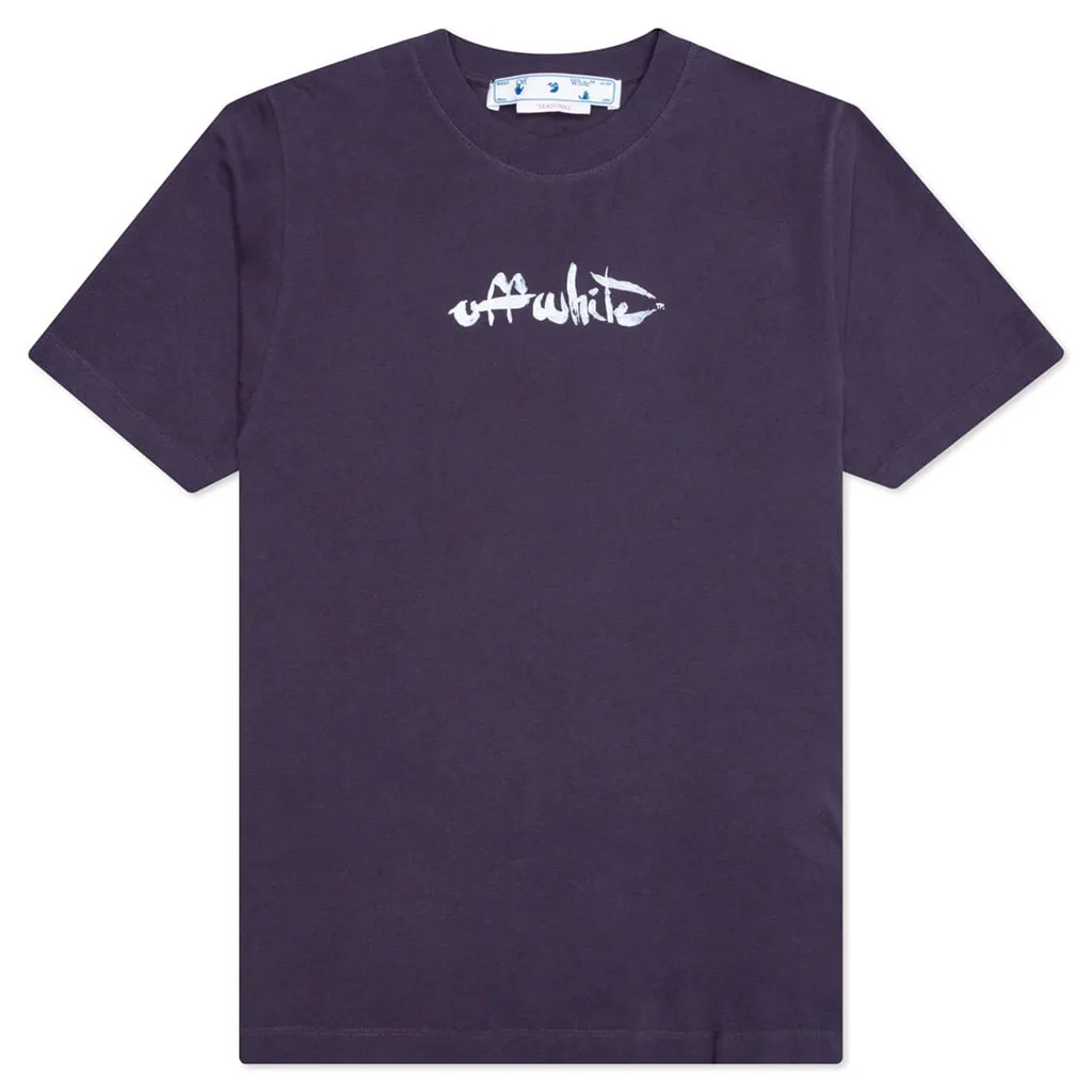 Paint Arrow Slim S/S Tee - Aubergine/White