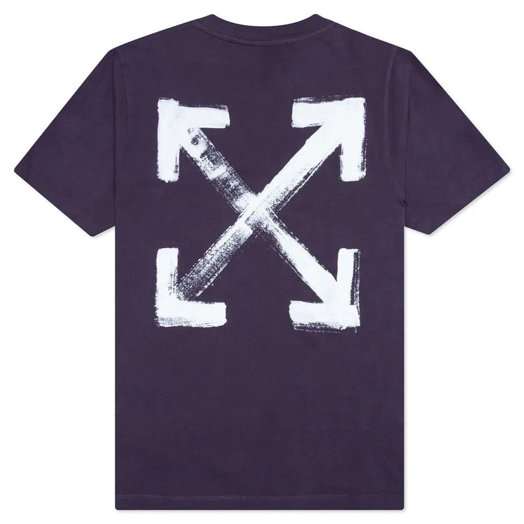 Paint Arrow Slim S/S Tee - Aubergine/White