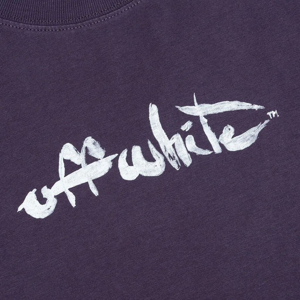 Paint Arrow Slim S/S Tee - Aubergine/White