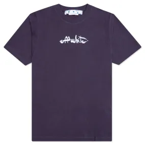 Paint Arrow Slim S/S Tee - Aubergine/White