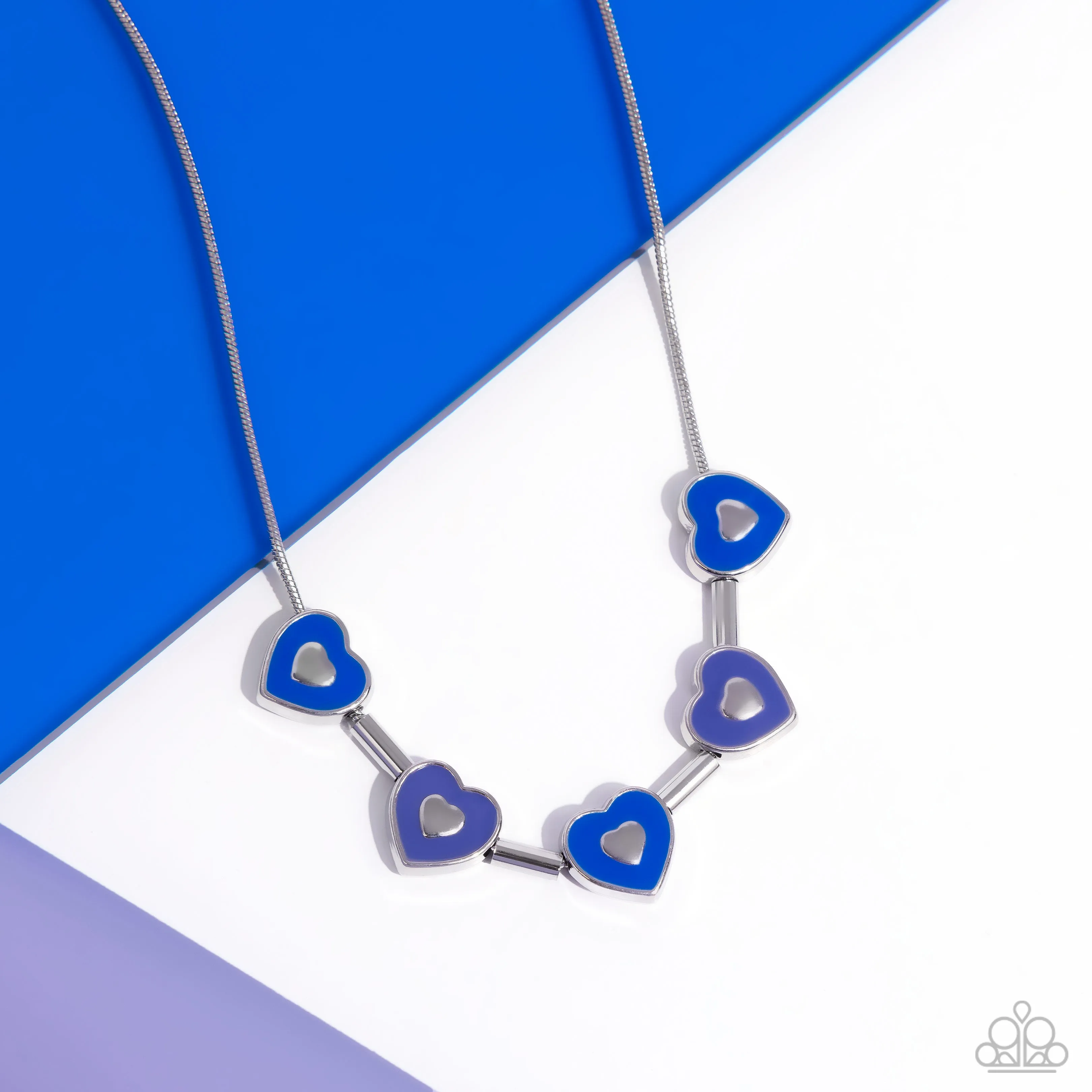 Paparazzi ECLECTIC Heart Blue Necklace & Earring Set