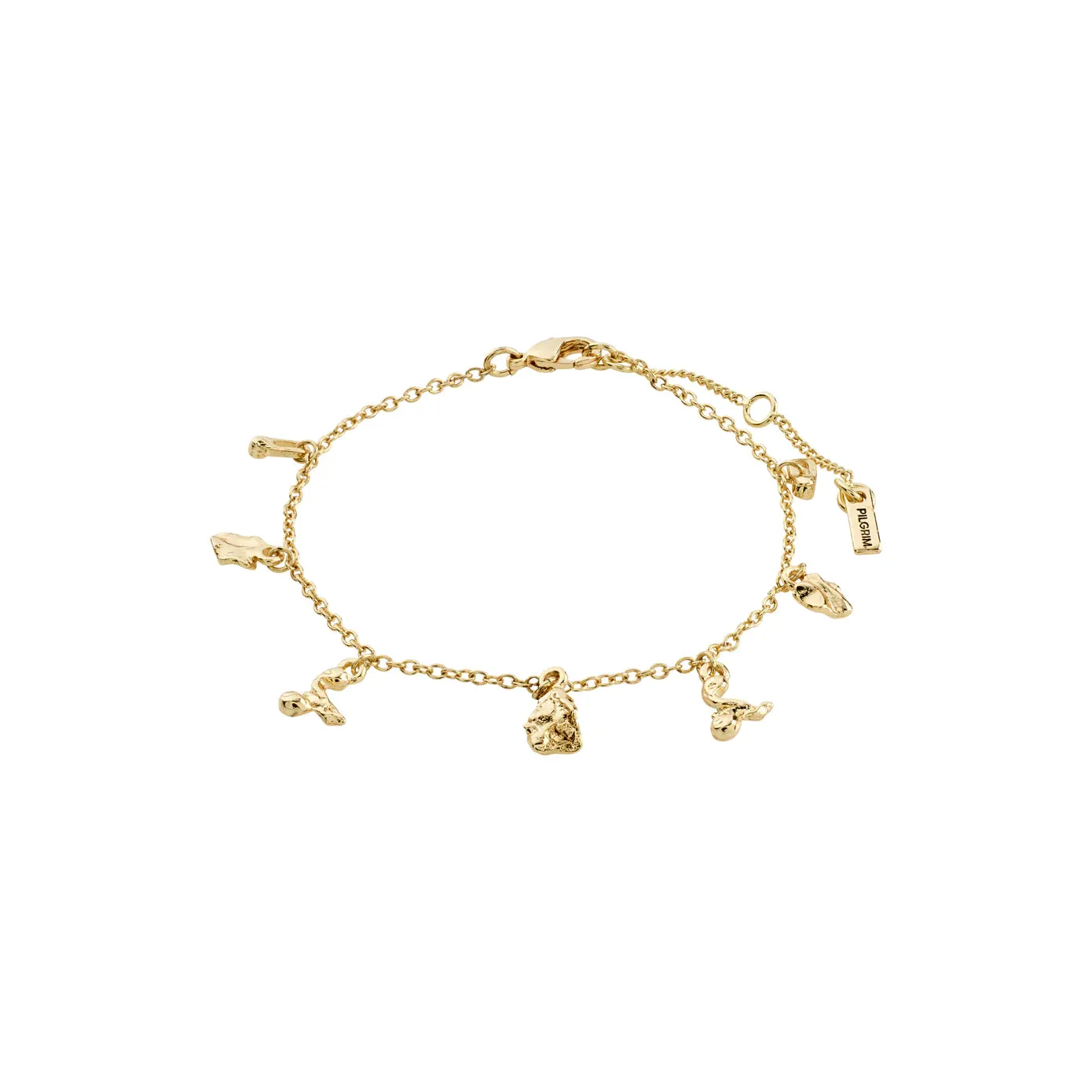 Peace Organic Gold Plated Charm Bracelet