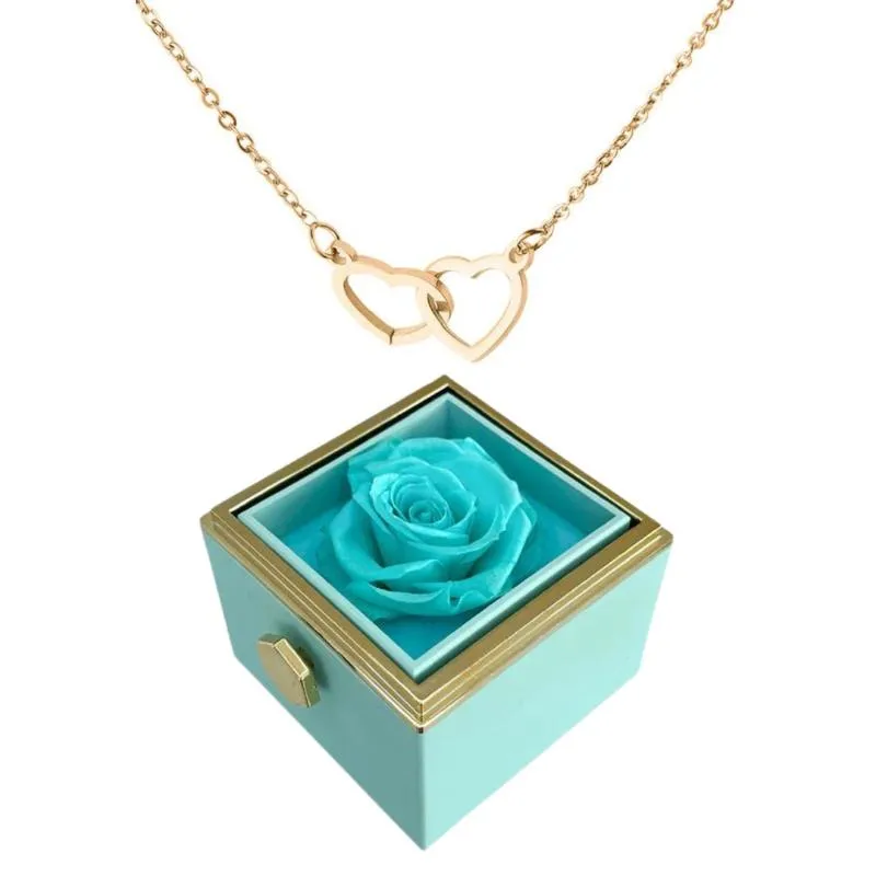 Personalized Design Necklace And Eternal Rose Gift Set