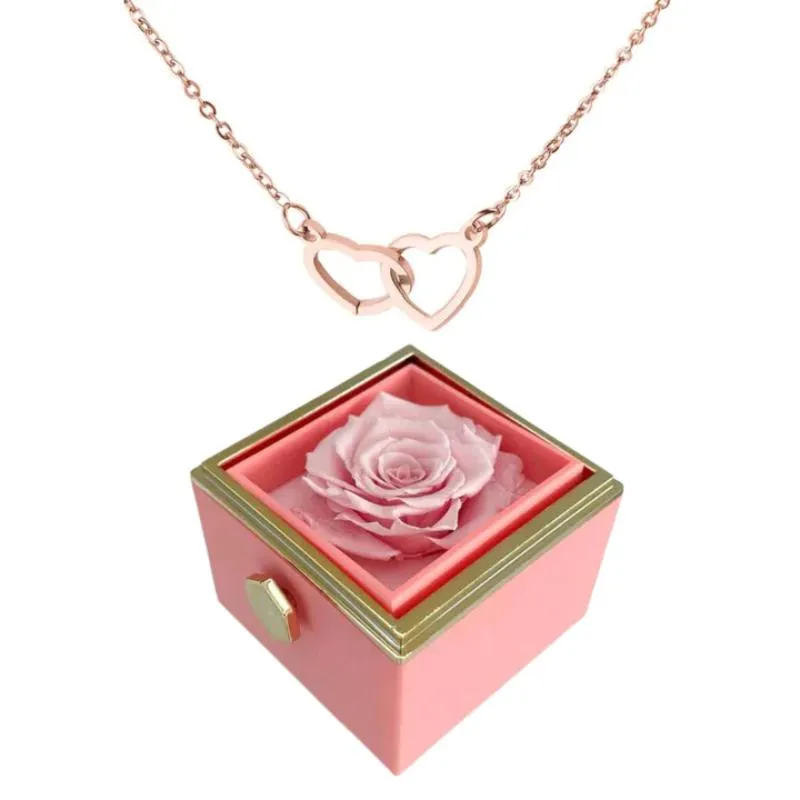 Personalized Design Necklace And Eternal Rose Gift Set