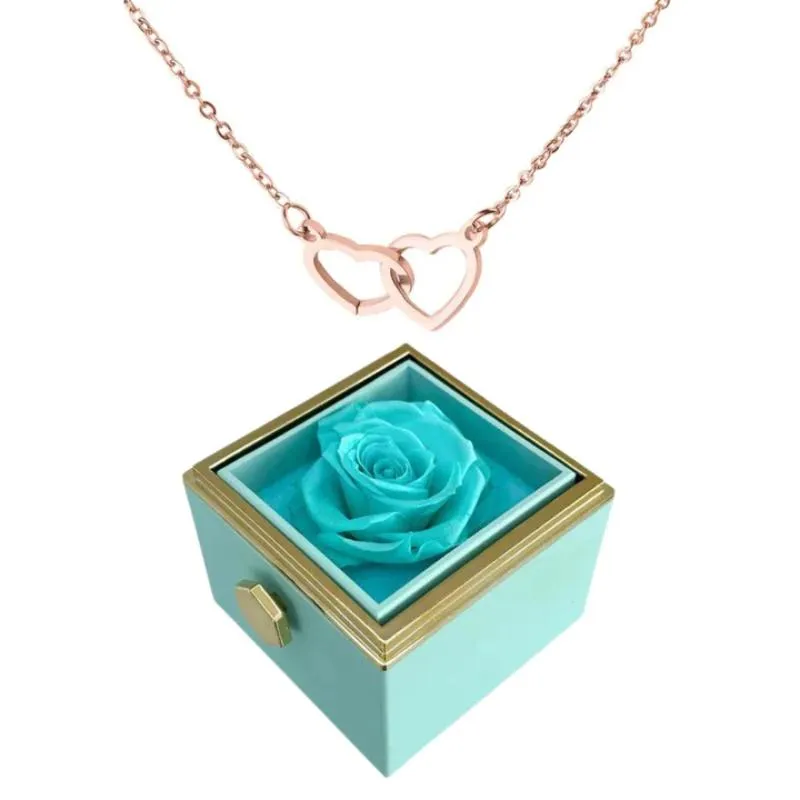 Personalized Design Necklace And Eternal Rose Gift Set