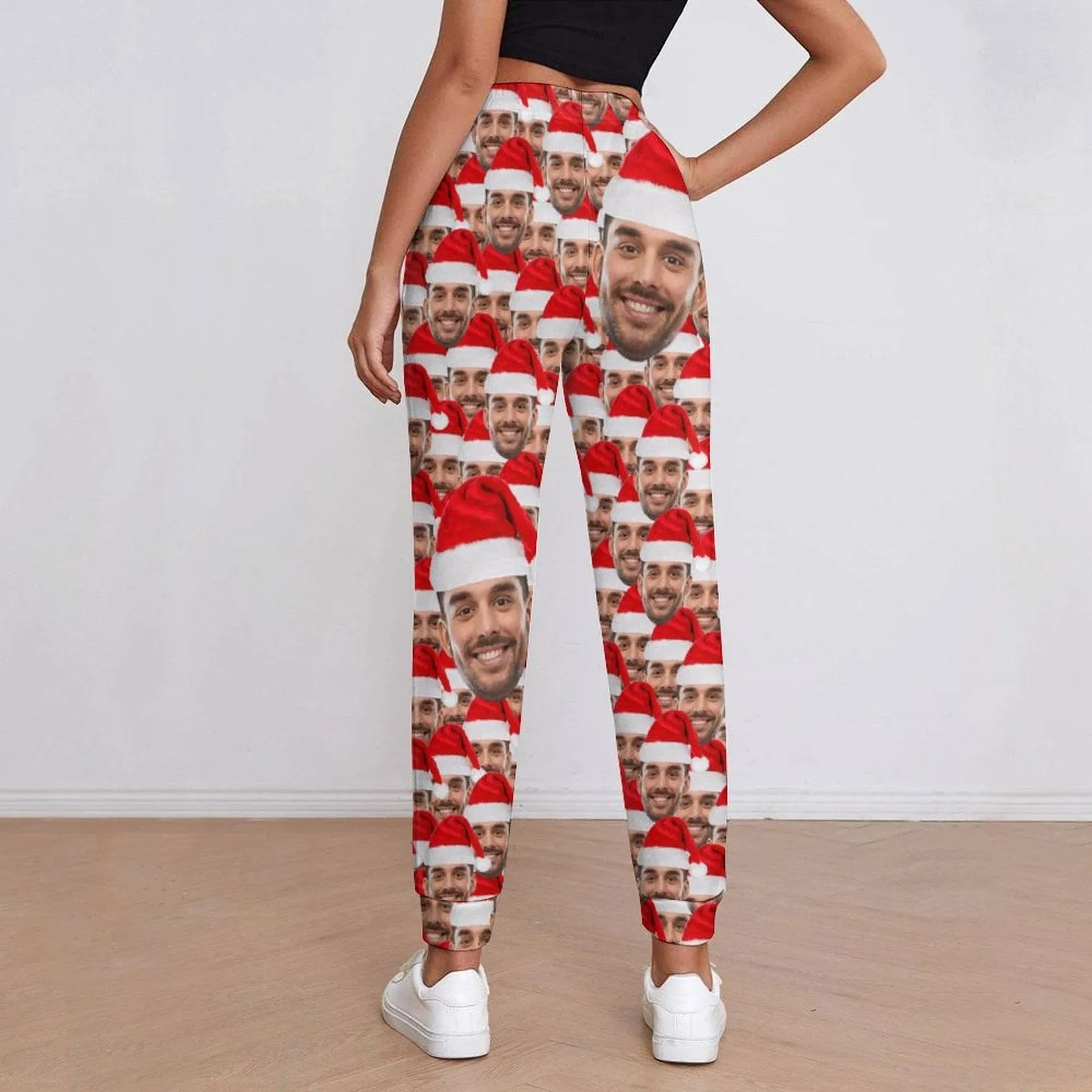 Personalized Sweatpants Custom Face Christmas Pants Women's All Over Print Personalized Casual Sweatpants