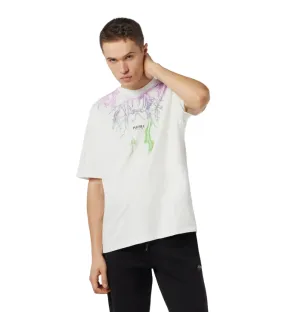 Phobia men's white short sleeve t-shirt PH00542 two-tone purple-green lightning print