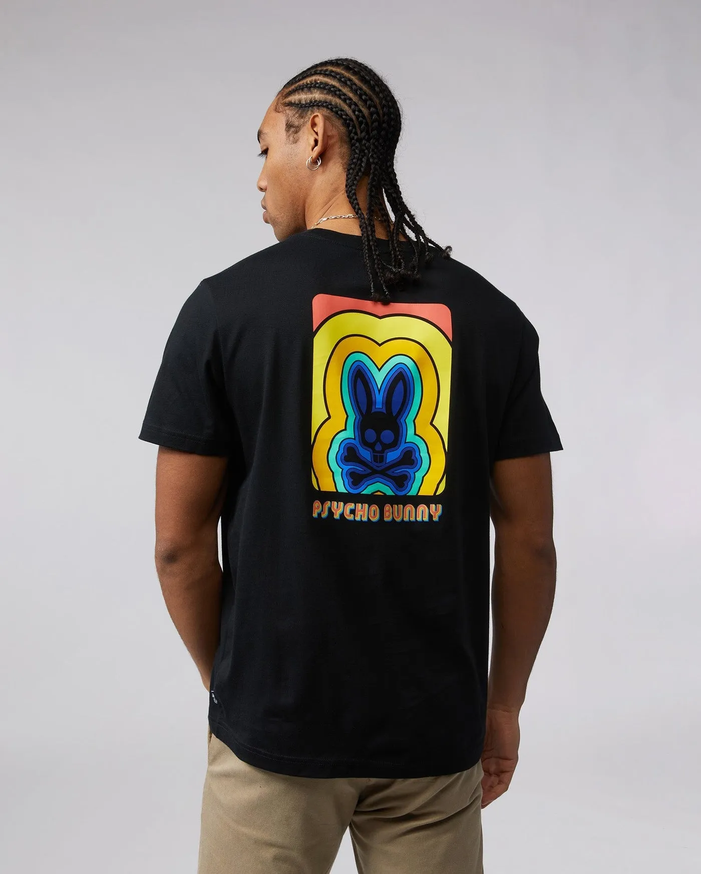 Psycho Bunny Mens Chelton Graphic Tee - Black