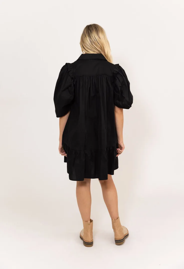 Puff Sleeve Ruffle Dress