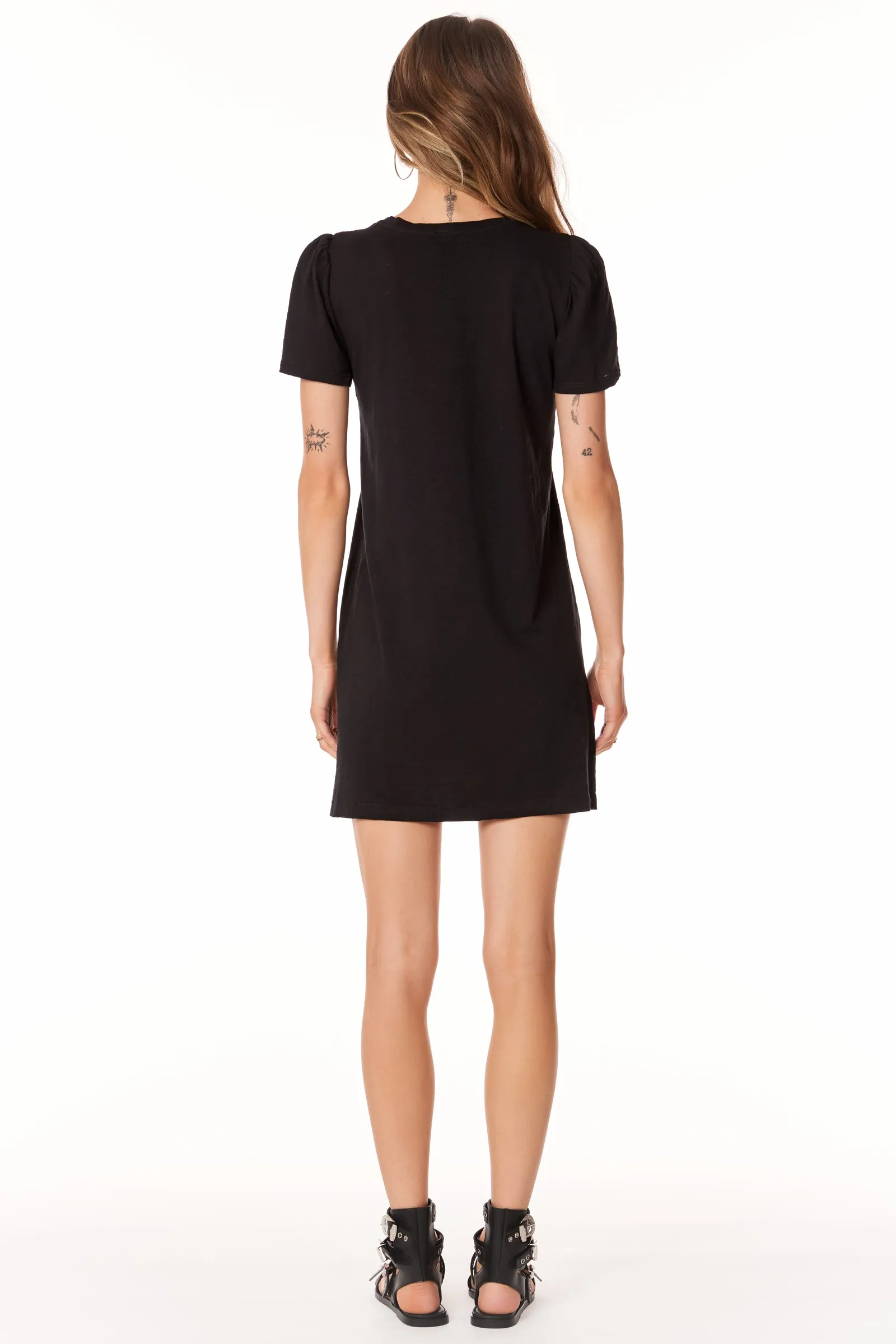 PUFF SLEEVE T-SHIRT DRESS