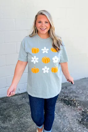 Pumpkin Flower Graphic Tee, Bay