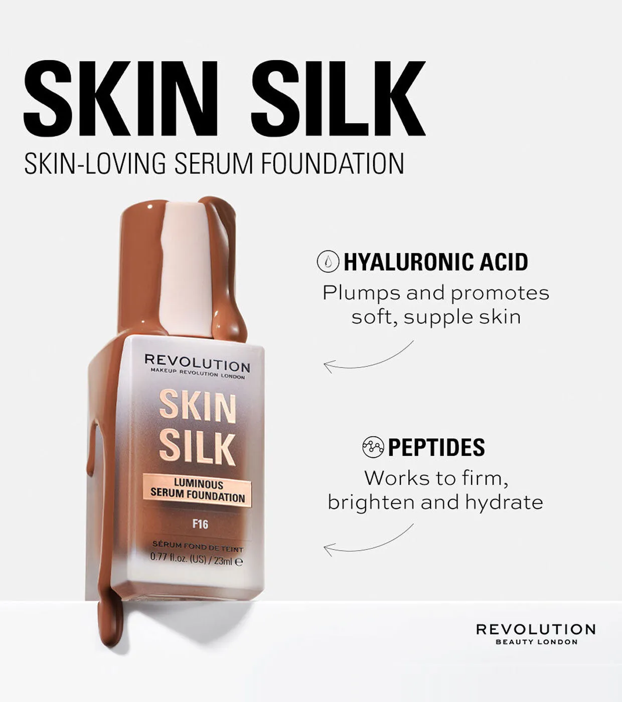 Revolution - Base de maquillaje Skin Silk Serum Foundation - F1