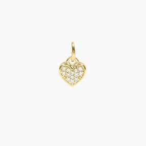 Roma Heart CZ Charm (Gold)