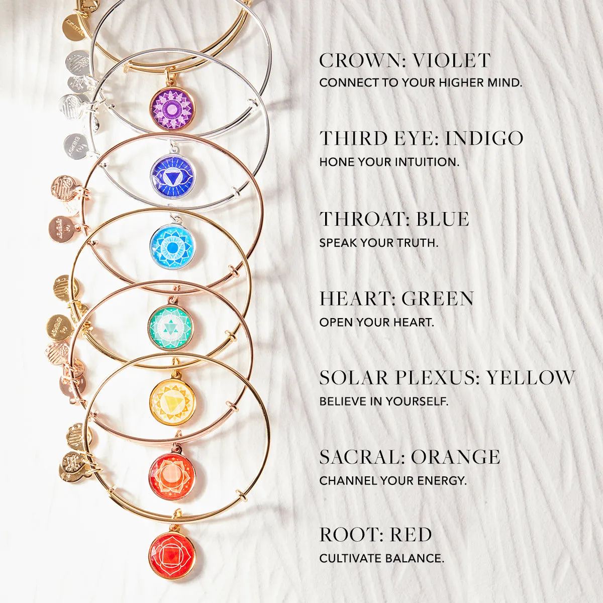 Root Chakra Charm Bangle Bracelet