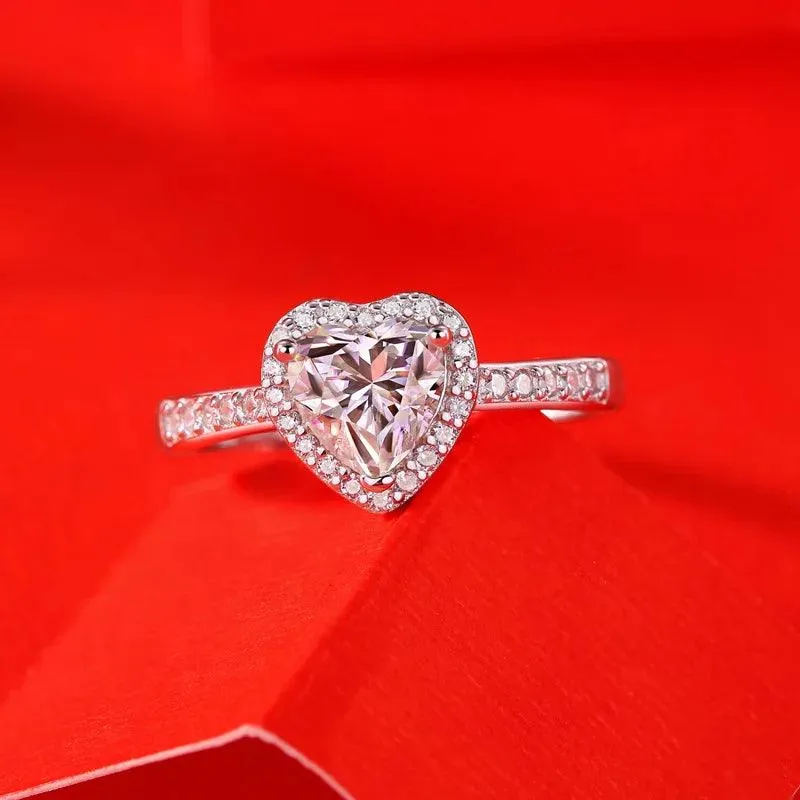 RSR 312 Tied Heart Shape Moissanite Ring 1.0 Carat